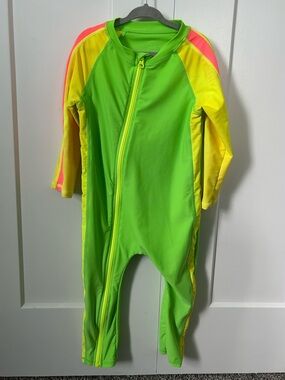 Sunsuit - Long Sleeve Romper Swimsuit | "Neon Green/Yellow"